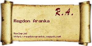 Regdon Aranka névjegykártya